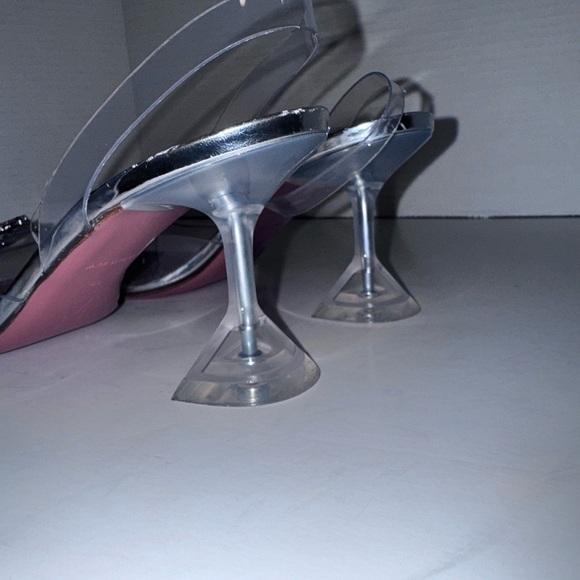 Amina Muaddi Begum Clear Crystal Slingback Pumps 36.5=6.5 - Picture 4 of 8